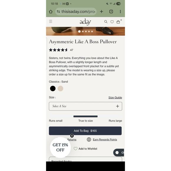 Aday Asymmetric Like a Boss Women's Pullover Shirt Mock Neck Sand Size Small EUC - Picture 3 of 5